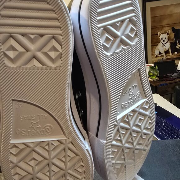 Converse Chuck Taylor All Star Lift Hi Black Leather Mens Size 10 Shoes Sneaker - Picture 9 of 10